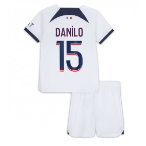 Paris Saint-Germain Danilo Pereira #15 Koszulka Wyjazdowych Dziecięca 2023-24 Krótki Rękaw (+ Krótkie spodenki)